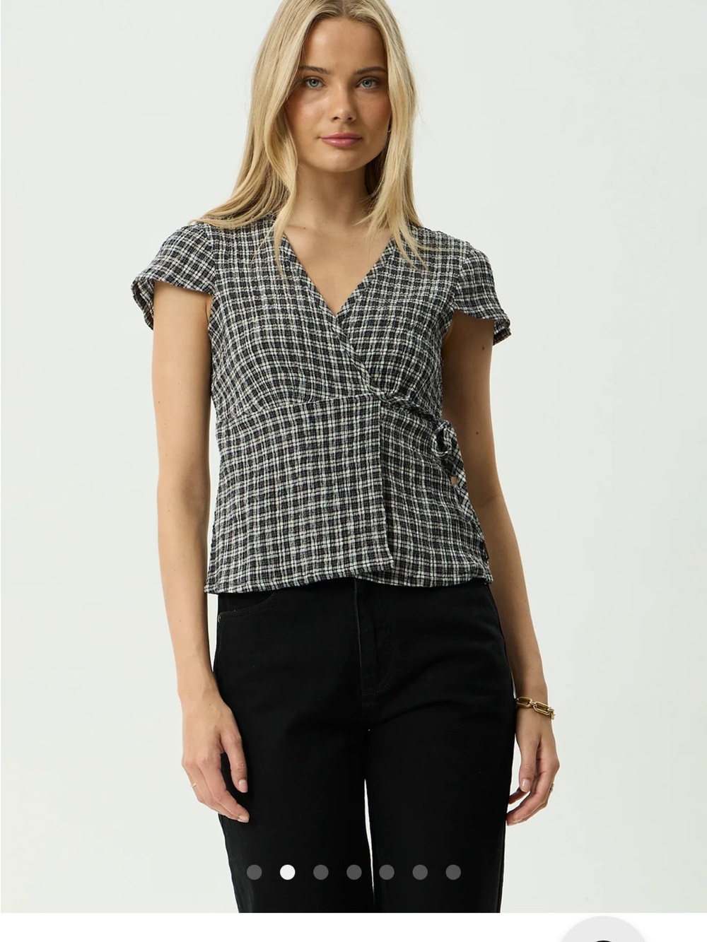 AFENDS LOULA - SEERSUCKER WRAP TOP
SEERSUCKER WRAP TOP Large Steel Check